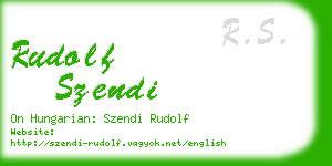 rudolf szendi business card
